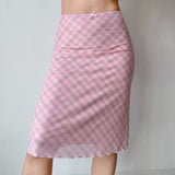 Boogzel Apparel Soft Girl Plaid Mesh Midi Skirt, view 2