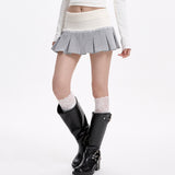 Boogzel Apparel Soft Girl Ribbed Waist Pleated Mini Skirt, view 3