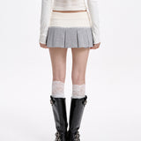 Boogzel Apparel Soft Girl Ribbed Waist Pleated Mini Skirt, view 4