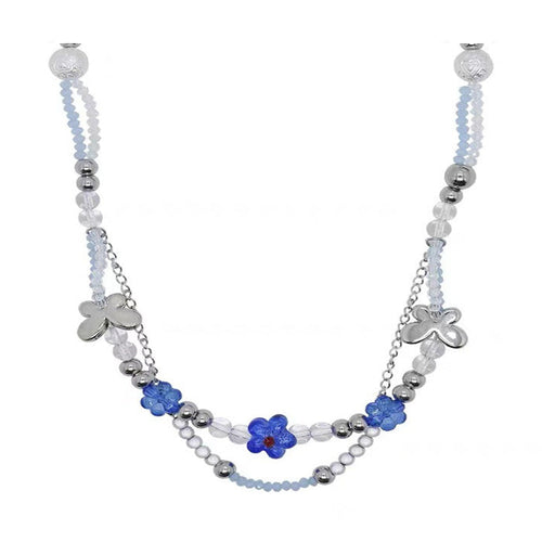 Boogzel Apparel Soft Grunge Blue Beaded Necklace