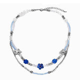Boogzel Apparel Soft Grunge Blue Beaded Necklace, view 3
