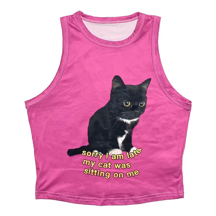 Boogzel Apparel Sorry I'm Late My Cat Was Sitting On Me Tee