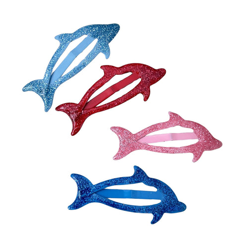 Boogzel Apparel Sparkly Dolphin Y2K Hair Clips