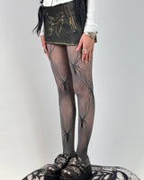 Boogzel Apparel Spider Print Fishnet Tights, view 4