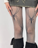Boogzel Apparel Spider Print Fishnet Tights, view 5