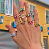 Boogzel Apparel Spinner Flower Anxiety Ring, view 3