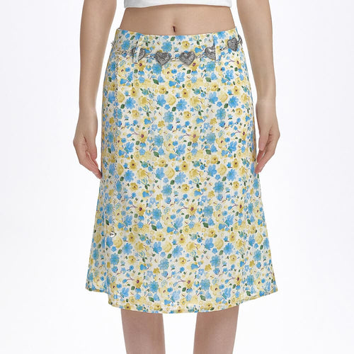 Boogzel Apparel Spring Garden Floral Print Skirt