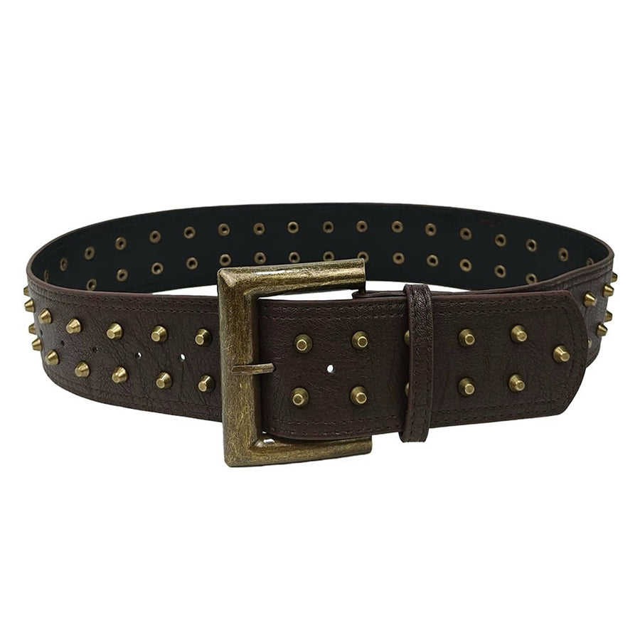 Boogzel Apparel Square Buckle Studded Wide Belt