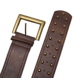 Boogzel Apparel Square Buckle Studded Wide Belt, view 5
