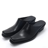 Boogzel Apparel Square Toe Minimalist Black Mules, view 2