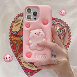 Boogzel Apparel Squishy Pig iPhone Case, view 2