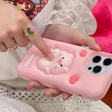 Boogzel Apparel Squishy Pig iPhone Case, view 3