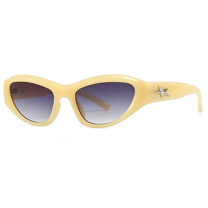 Boogzel Apparel Star Cat Eye Yellow Sunglasses