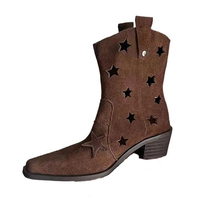 Boogzel Apparel Star Cut Out Cowboy Boots