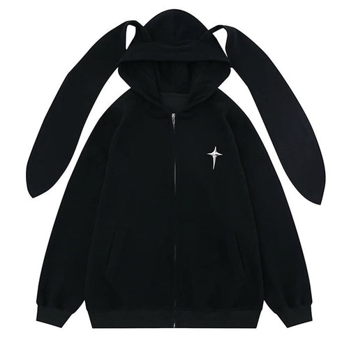 Boogzel Apparel Star Girl Aesthetic Bunny Ears Hoodie