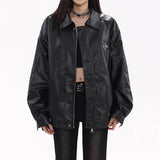 Boogzel Apparel Star Girl Bomber Leather Jacket, view 5