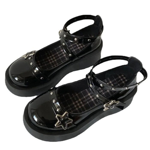 Boogzel Apparel Star Girl Buckle Platform Sandals
