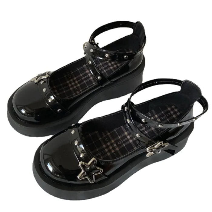 Boogzel Apparel Star Girl Buckle Platform Sandals