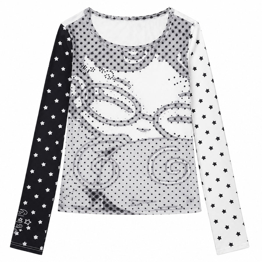 Boogzel Apparel Star Girl Mismatched Sleeve Top