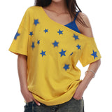 Boogzel Apparel Star Girl Off Shoulder Graphic Tee, view 3