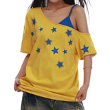 Boogzel Apparel Star Girl Off Shoulder Graphic Tee, view 5