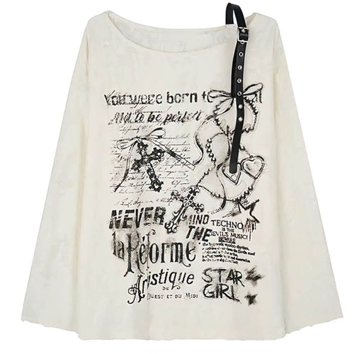 Boogzel Apparel Star Girl Print One-Shoulder Top