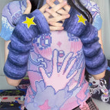 Boogzel Apparel Star Girl Purple Arm Warmers, view 2