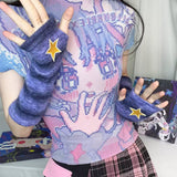 Boogzel Apparel Star Girl Purple Arm Warmers, view 3