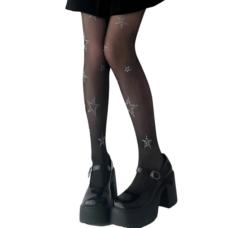 Boogzel Apparel Star Girl Rhinestone Tights