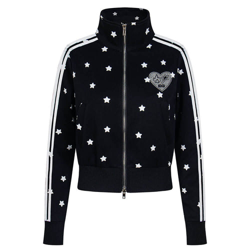 Boogzel Apparel Star Girl Side Stripe Zip Sweatshirt