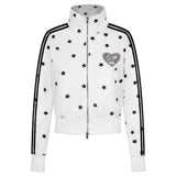 Boogzel Apparel Star Girl Side Stripe Zip Sweatshirt, view 2