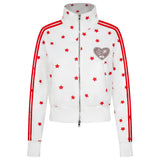 Boogzel Apparel Star Girl Side Stripe Zip Sweatshirt, view 3