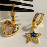 Boogzel Apparel Star & Heart Rhinestone Earrings, view 2