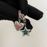 Boogzel Apparel Star & Heart Rhinestone Earrings, view 4