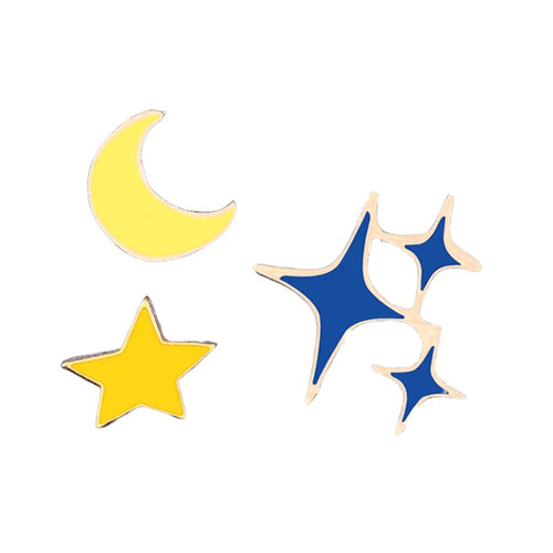 Boogzel Apparel Star & Moon Aesthetic Brooch Pins