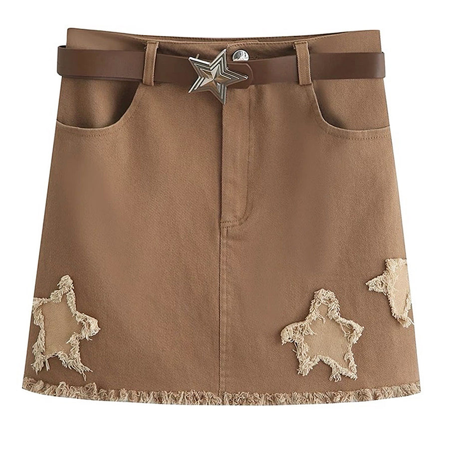 Boogzel Apparel Star Patch Aesthetic Mini Skirt