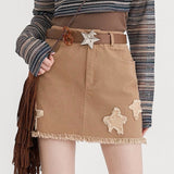 Boogzel Apparel Star Patch Aesthetic Mini Skirt, view 2