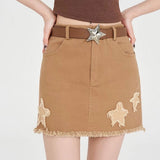 Boogzel Apparel Star Patch Aesthetic Mini Skirt, view 6