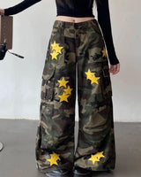 Boogzel Apparel Star Patch Camo Cargo Pants, view 4