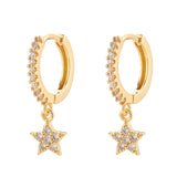 Boogzel Apparel Star Pendant Hoop Earrings, view 2