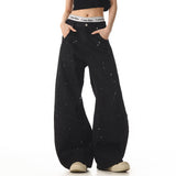Boogzel Apparel Star Pocket Striped Baggy Jeans, view 2