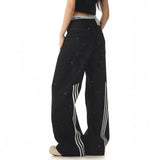 Boogzel Apparel Star Pocket Striped Baggy Jeans, view 5
