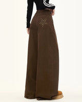 Boogzel Apparel Star Pocket Wide-Leg Brown Pants, view 4