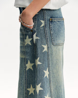 Boogzel Apparel Star Print Barrel Jeans, view 4