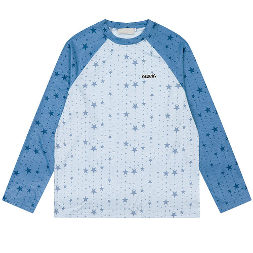 Boogzel Apparel Star Print Raglan Long Sleeve Top