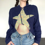 Boogzel Apparel Star Zip Up Knit Hoodie, view 2
