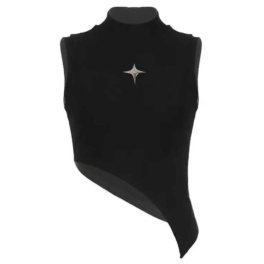 Boogzel Apparel Stargirl Aesthetic Asymmetric Crop Top