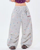 Boogzel Apparel Starry Grid Aesthetic Wide Leg Pants, view 2