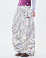 Boogzel Apparel Starry Grid Aesthetic Wide Leg Pants, view 4