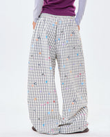 Boogzel Apparel Starry Grid Aesthetic Wide Leg Pants, view 5